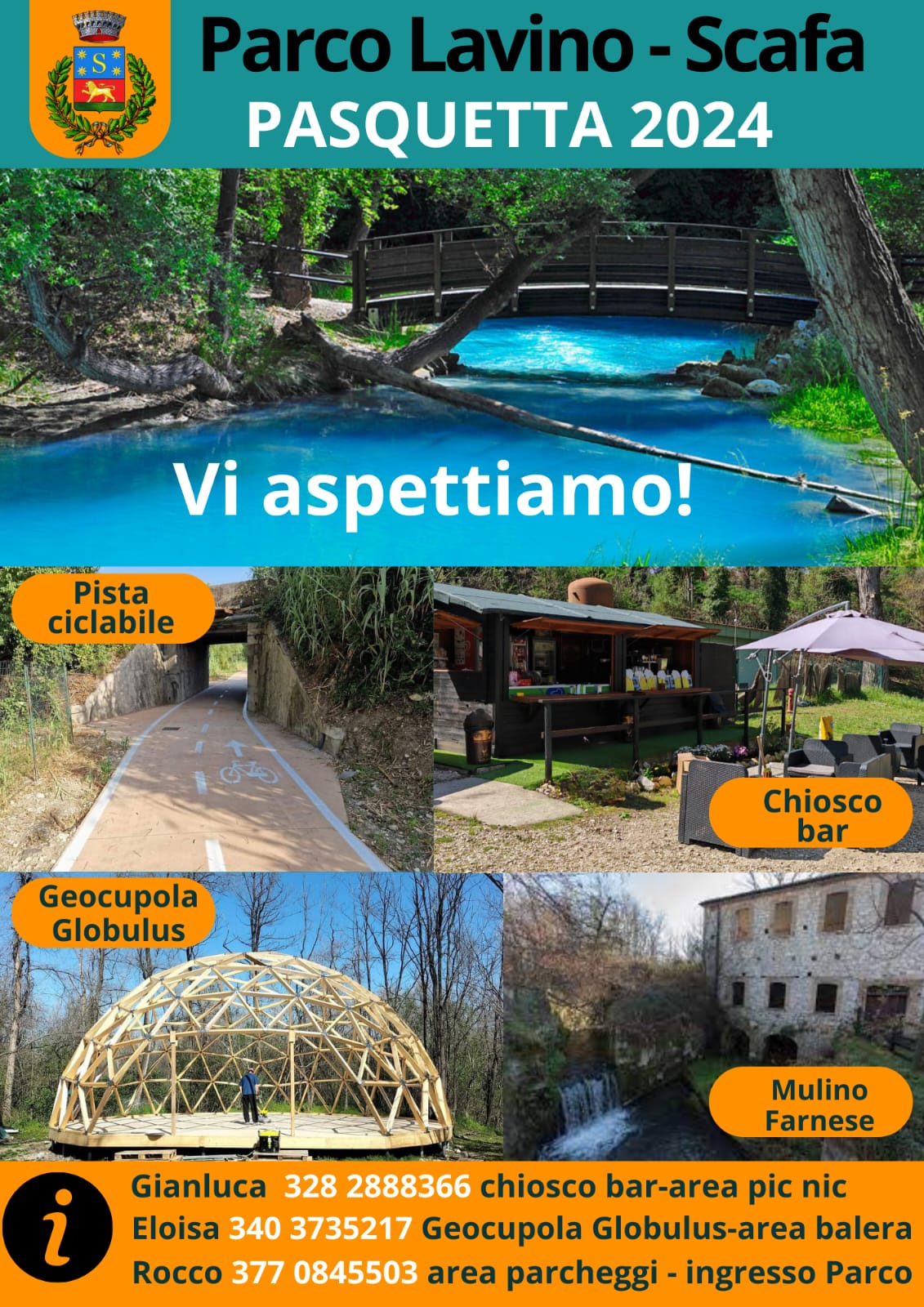 Locandina informativa Parco Lavino - Scafa Pasquetta 2024